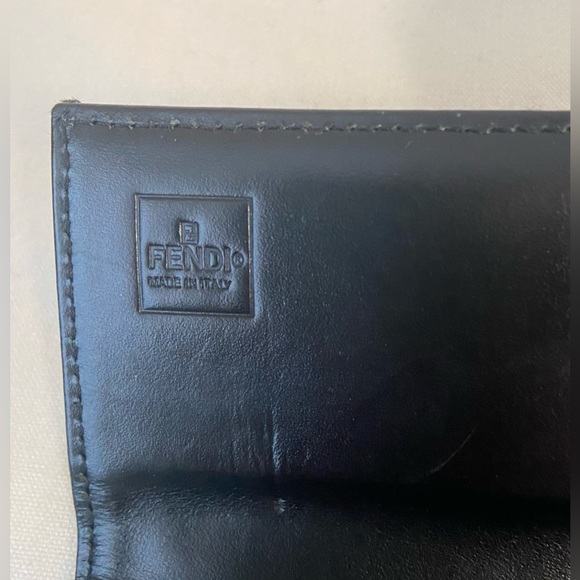 Authentic FENDI Zucchino Print Canvas Leather Black Long Wallet 8M0021 - Picture 7 of 16